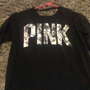 PINK open back long sleeve shirt